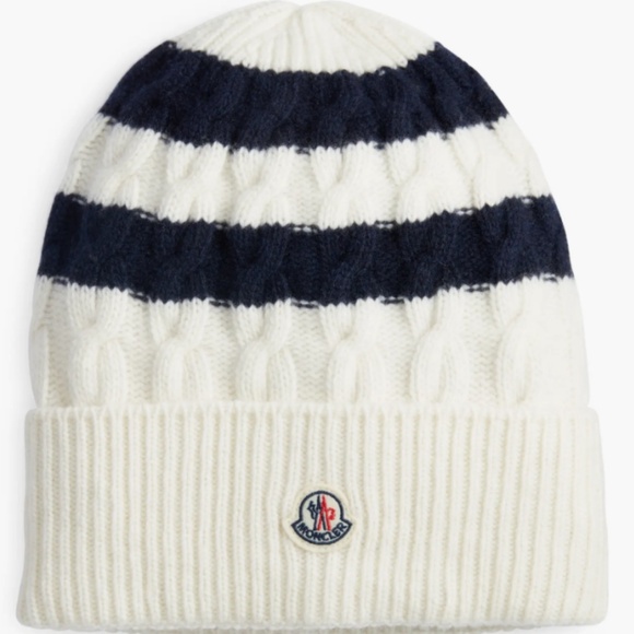 Moncler Stripe Wool Beanie - Picture 1 of 1